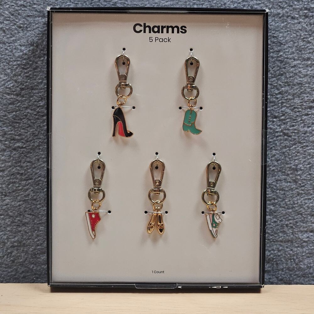 NIB 5 Purse Phone Charms, High Heel Boot Sneaker Ballet and High Top Shoes